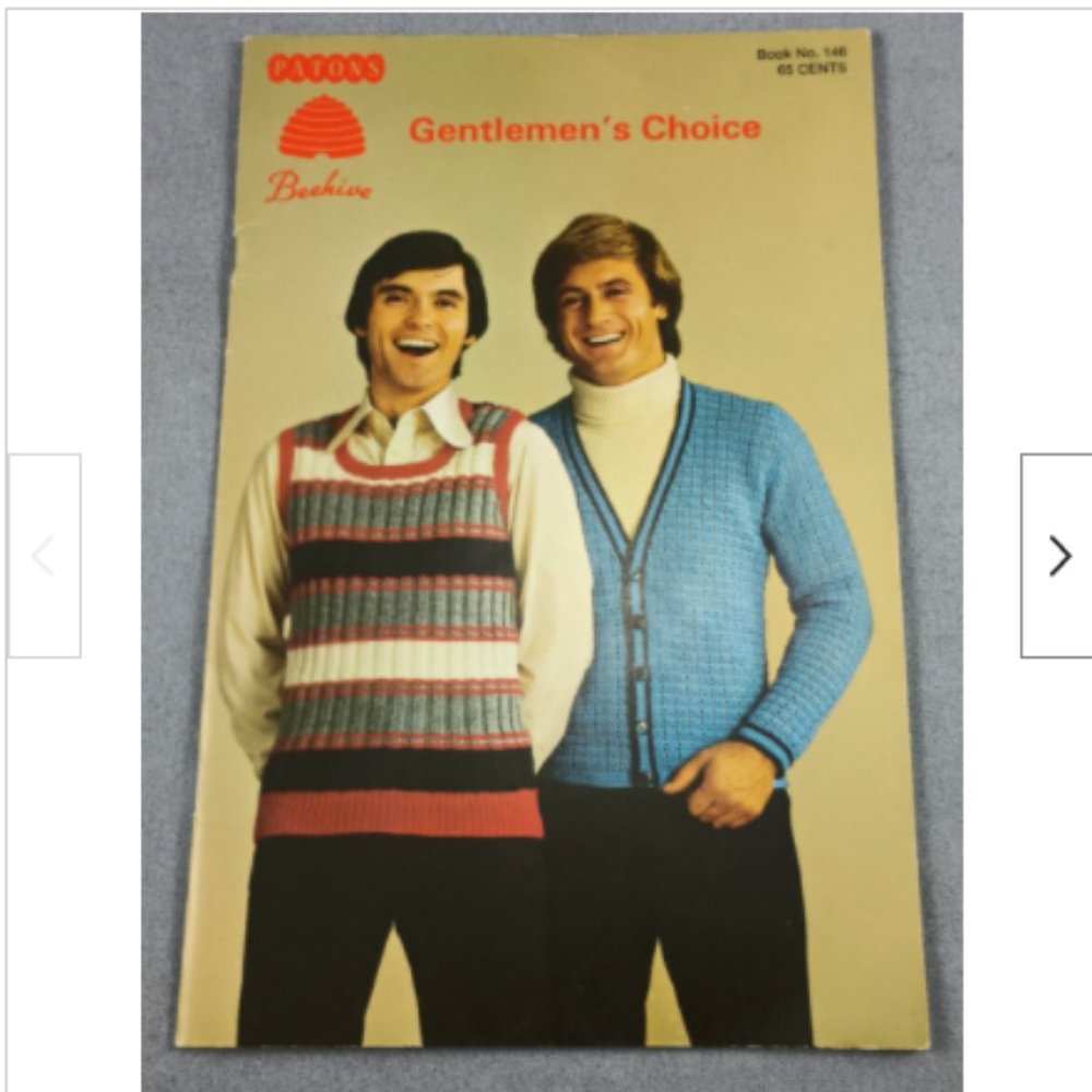 Vtg 60s Mens 36-42 Beehive Gentlemens Choice Knitting Pattern Booklet #146 Paton
